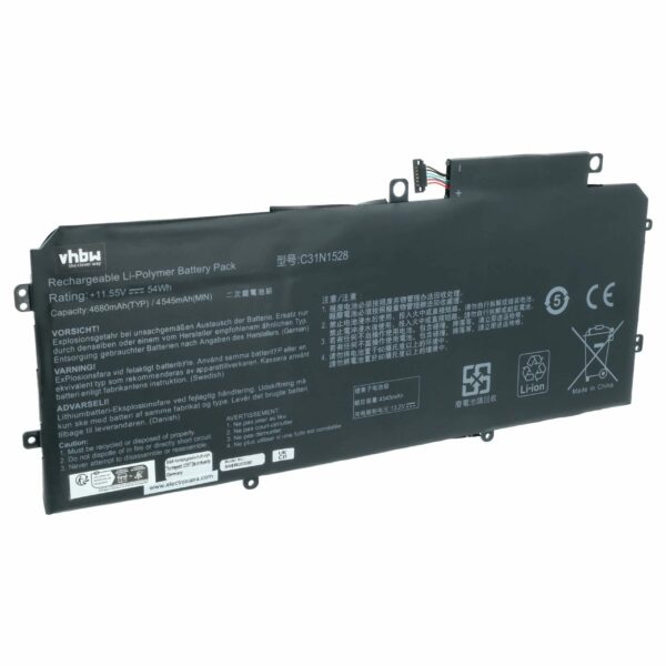 Bateria vhbw para Asus 0B200-02080000, C31N1538, C31Pq9H - 4680 mAh 11.55 V Li-polymer