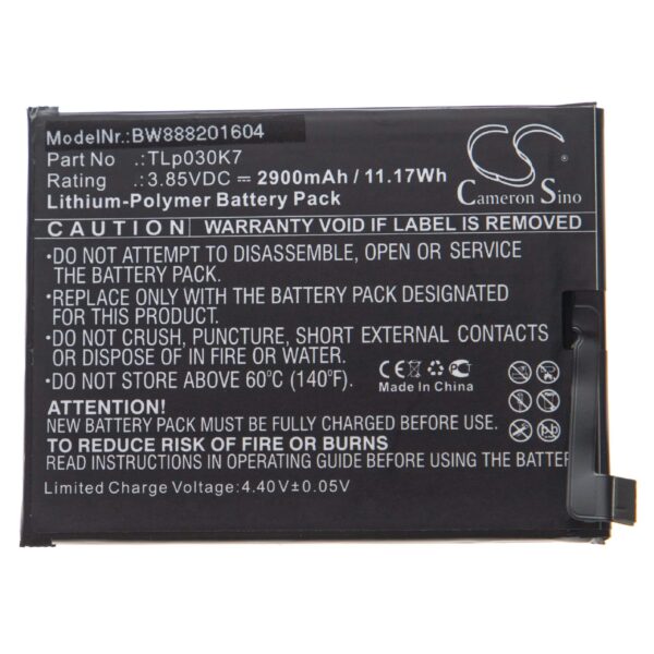Bateria para Alcatel TLp030K7 - 2900 mAh 3.85 V Li-polymer vhbw