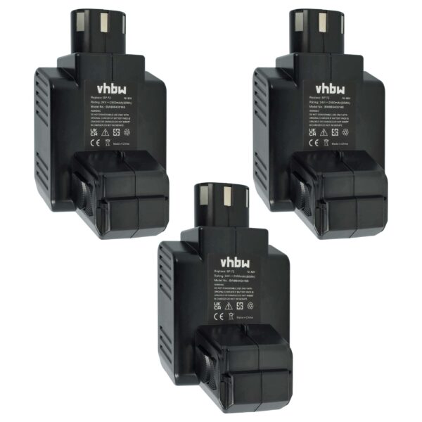 Bateria vhbw compatível Hilti BP72, BP60, BP40 - 2500 mAh, 24 V, NiMH (Pack 3x)