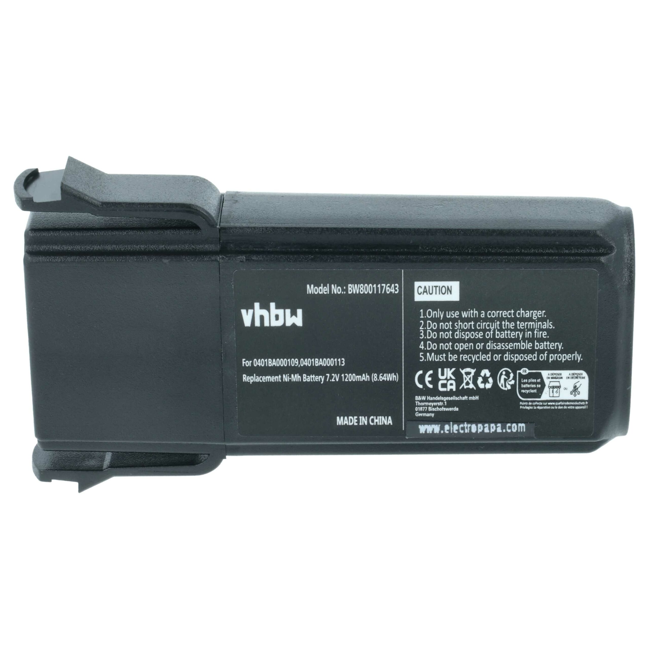 Bateria de Substituição vhbw para Comando Elca - 2x 1200 mAh 7.2 V NiMH - Image 3