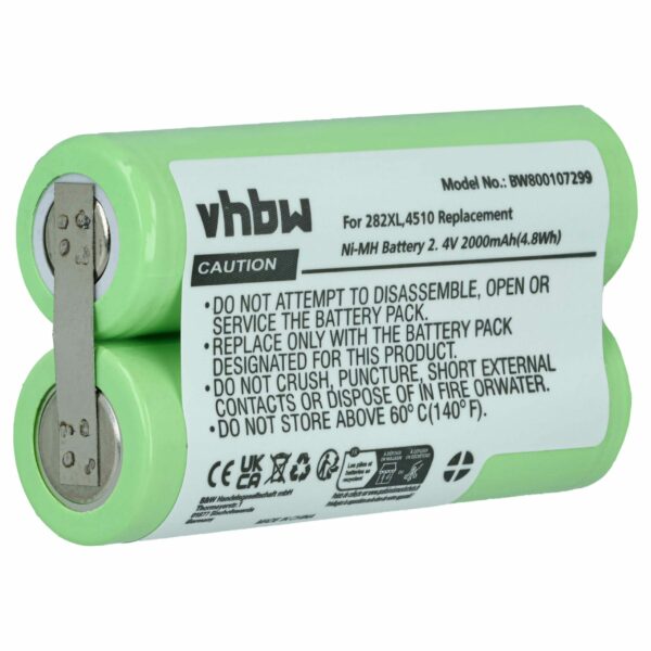 Bateria para Barbeador Elétrico vhbw 2000 mAh 2.4V NiMH - Compatível Philips, Braun, Rowenta