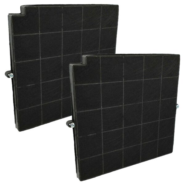 2x Filtro de Carvão Ativado Compatível com Airforce, Europart para Coifas Whirlpool - 26,5 x 25,8 x 1,8 cm