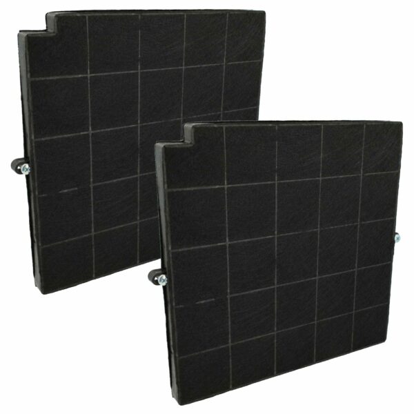 2x Filtro de Carvão Ativado Compatível com Airforce, Europart para Coifas Whirlpool - 26,5 x 25,8 x 1,8 cm
