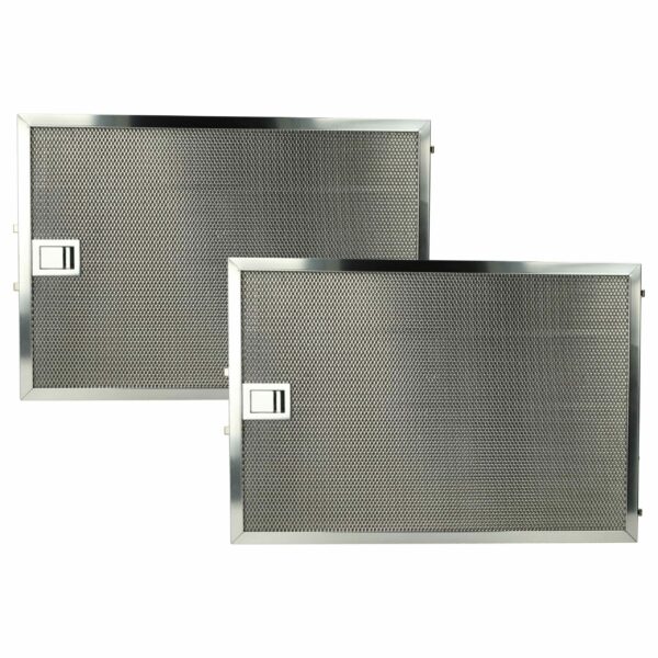 2x Filtro de Gordura de Longa Duração em Aço Inoxidável vhbw compatível com Miele (substitui Alapure MFR051)
