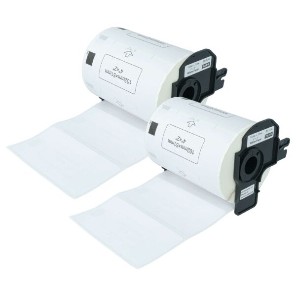 2x Rolo de Etiquetas vhbw substitui Brother DK-11240 para Impressora - 102 mm x 51 mm + Suporte