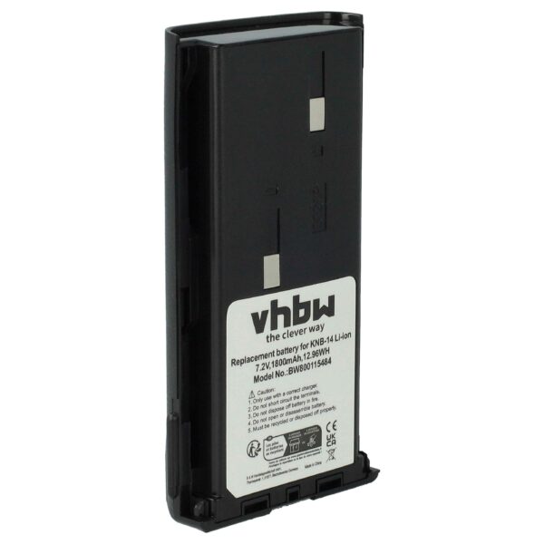 Bateria vhbw para Rádio Bidatong BD-15-L / Kenwood - 1800 mAh 7.4 V Li-Ion