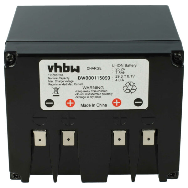 Bateria vhbw compatível com Zucchetti 110Z03700A - 7500 mAh 25.2 V Li-Ion para cortadores de relva