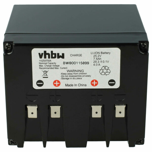 Bateria vhbw compatível com Zucchetti 110Z03700A - 7500 mAh 25.2 V Li-Ion para cortadores de relva