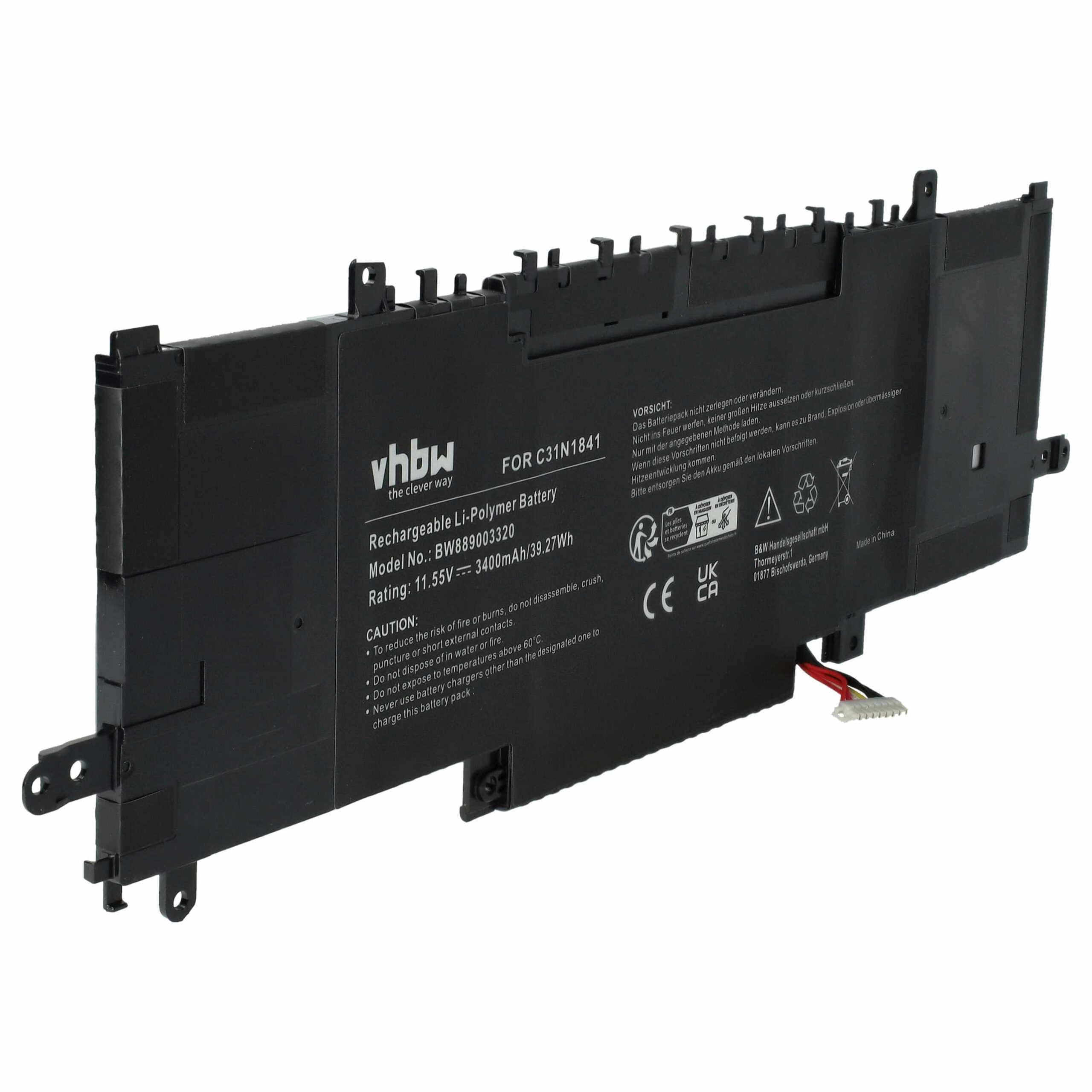Bateria vhbw para Asus (0B200-03420200, C31N1841) - 3400 mAh 11.55 V Li-polymer