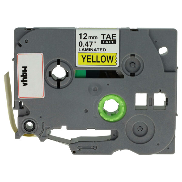 Fita de Etiquetas compatível com Brother TZE-631S - 12 mm Preto sobre Amarelo