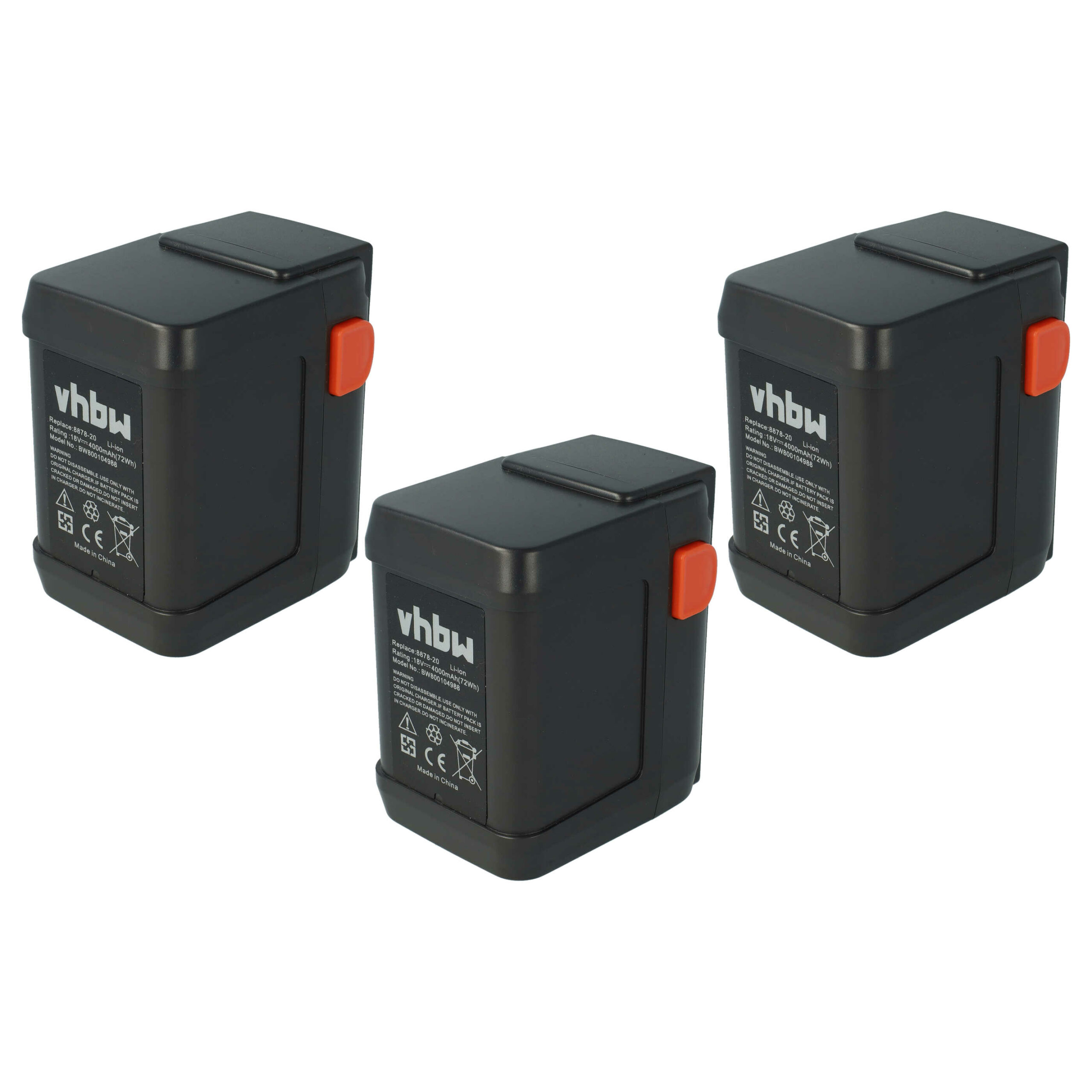 3x Baterias vhbw 4000 mAh 18 V Li-Ion para Gardena 8835, AccuCut, EasyCut
