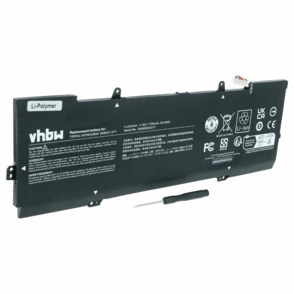 Bateria vhbw para Portátil HP - 7150 mAh 11.55 V Li-polymer