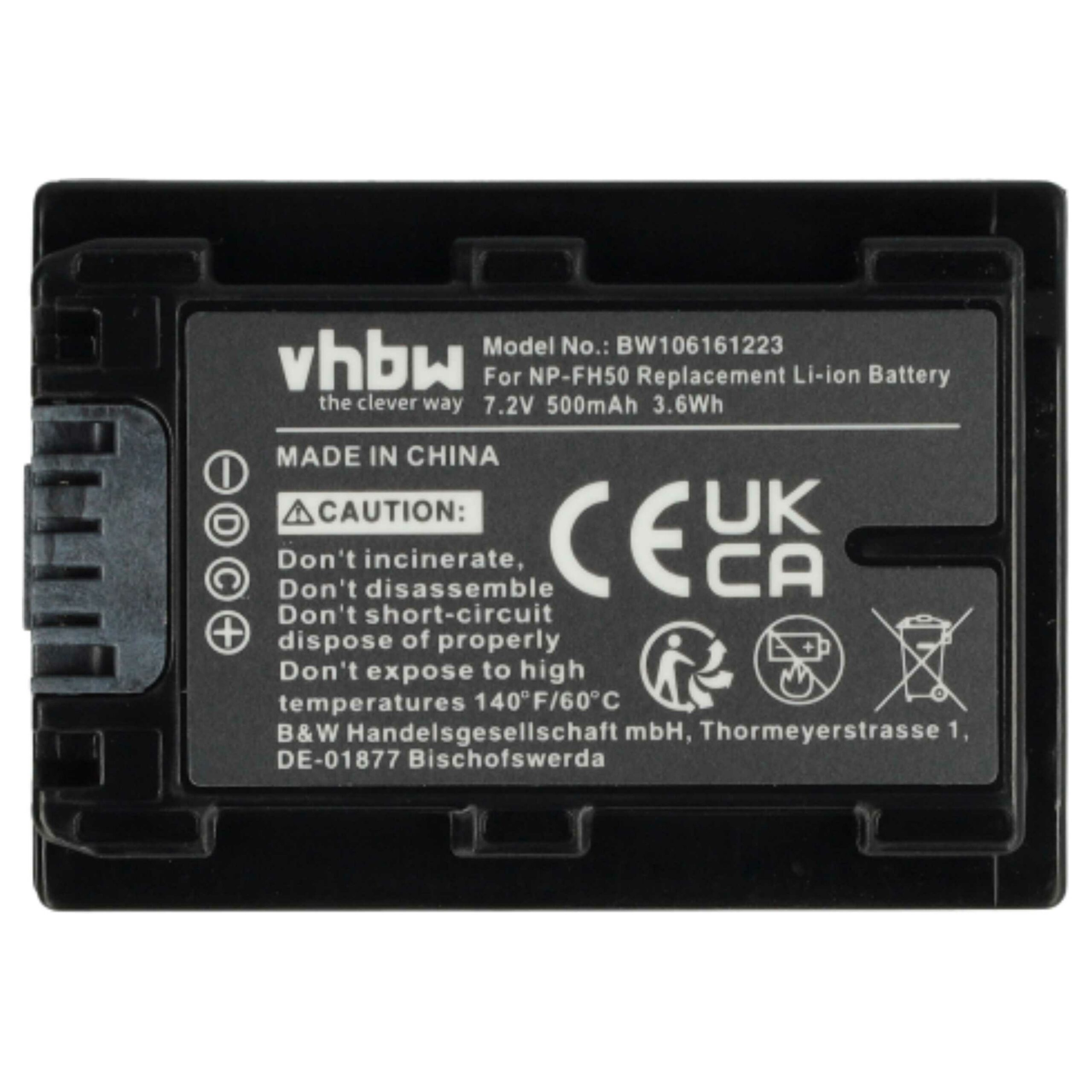 3 Baterias de Substituição vhbw para Sony NP-FH50, NP-FH100, NP-FH70, NP-FH40 - 500mAh, 7.2V, Li-Ion com Chip de Informação - Image 3