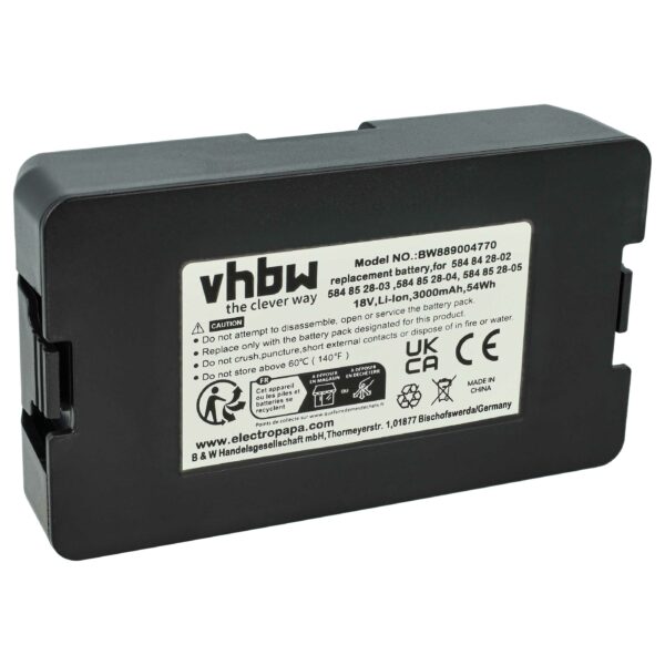 Bateria vhbw 18 V 3 Ah Li-Ion para Flymo, Husqvarna, Gardena e McCulloch