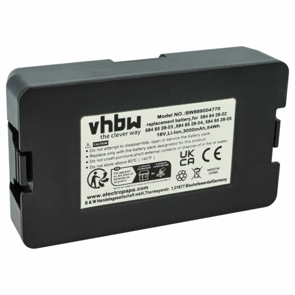 Bateria vhbw 18 V 3 Ah Li-Ion para Flymo, Husqvarna, Gardena e McCulloch