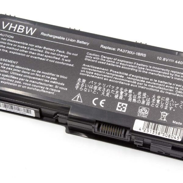 Bateria para Portátil vhbw para Toshiba PA3729U-1BAS, PA3730 - 4400 mAh 10.8 V