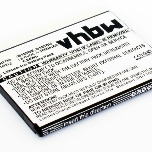 Bateria para Samsung B105BC, B105BU, B105BK, B105BE - 1800 mAh 3.7 V Li-Ion vhbw