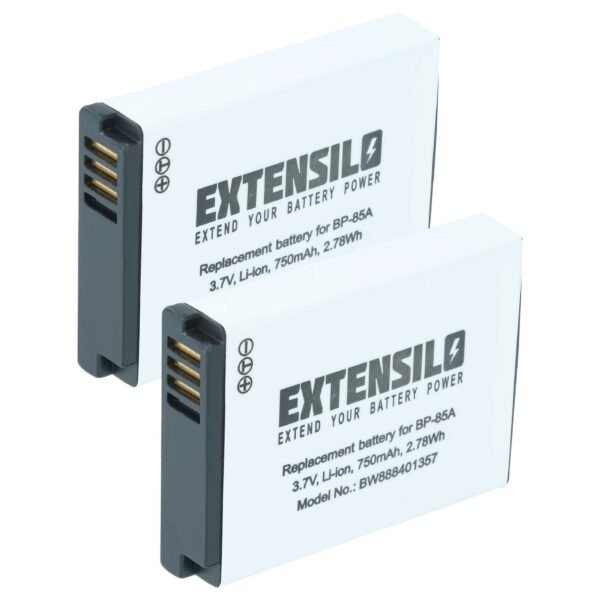 2x Bateria EXTENSILO compatível Samsung BP-85a - 750mAh, 3.7V, Li-Ion
