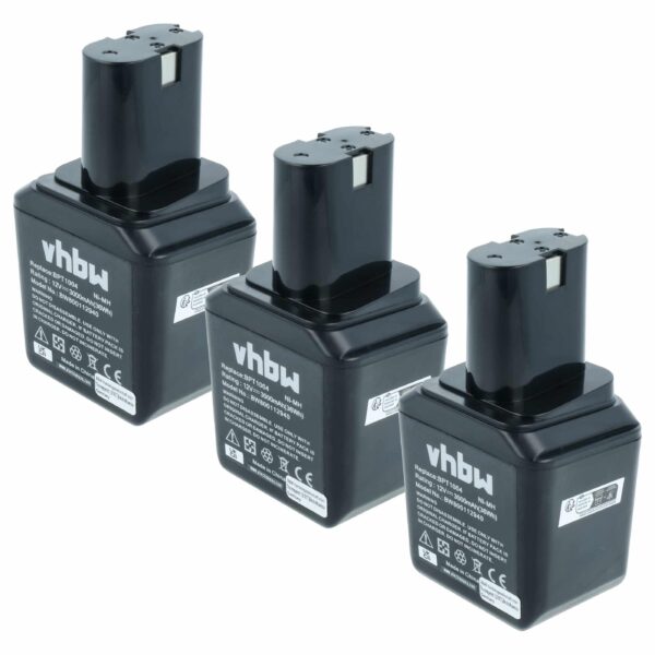 3x Bateria vhbw 12 V 3000 mAh NiMH para Ferramentas Bosch (substitui 2607335180, 2607335021)