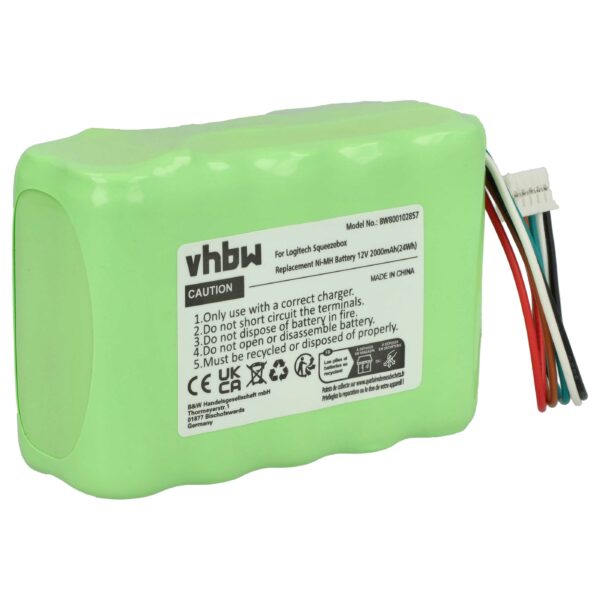Bateria vhbw para Rádio DAB Logitech Squeezebox Radio XR0001 (2000 mAh, 12 V, NiMH)