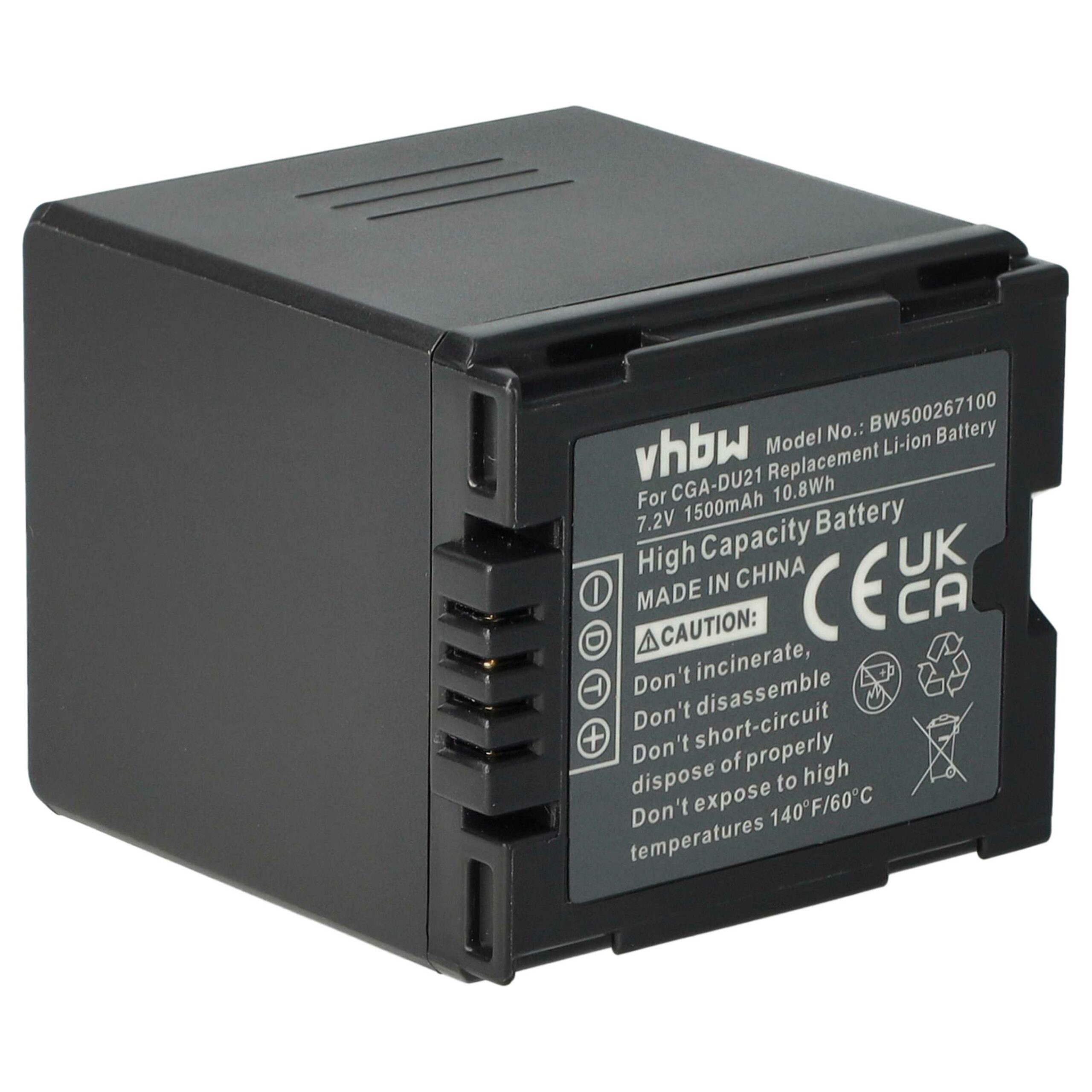 Bateria vhbw para Câmara Hitachi DZ-BP07s, DZ-BP14s, DZ-BP21 - 1500 mAh 7.2 V Li-Ion