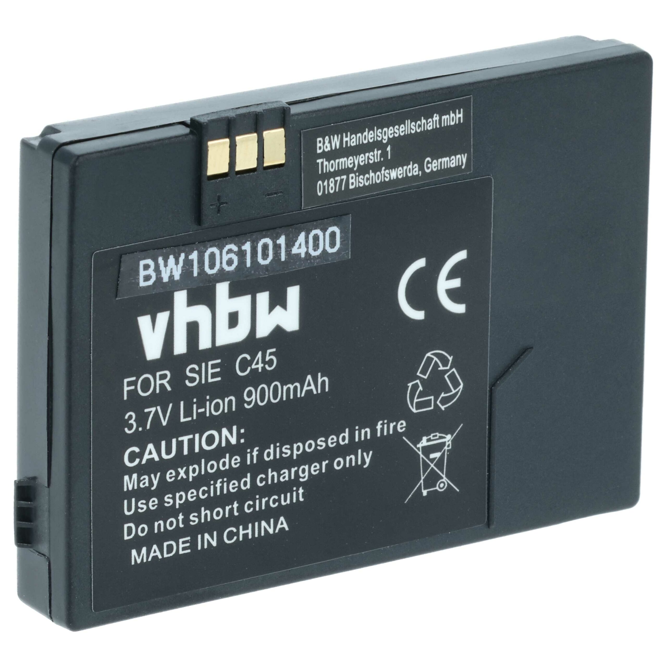 Bateria para Telemóvel Siemens V30145-K1310-X213 - 900 mAh 3.7 V Li-Ion vhbw
