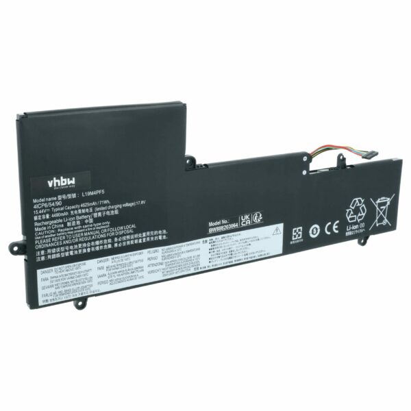 Bateria para Lenovo (L19M4PF5, L19C4PF5, 5B10W65281, 5B10W65278) - 4500 mAh 15.44 V Li-polymer vhbw