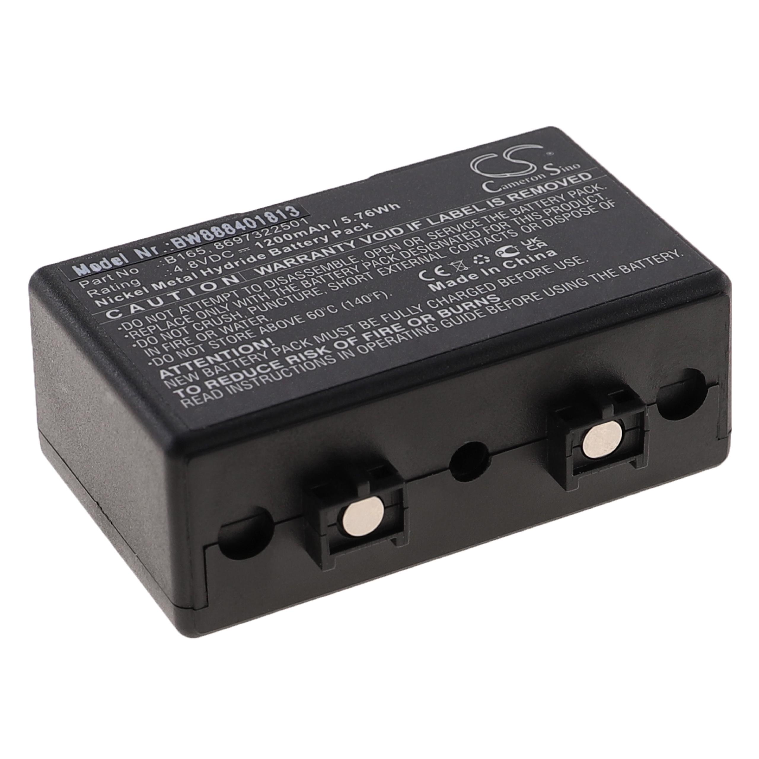 Bateria de Substituição vhbw para Rádios Bosch/AEG/Ascom - 1200 mAh 4.8V NiMH