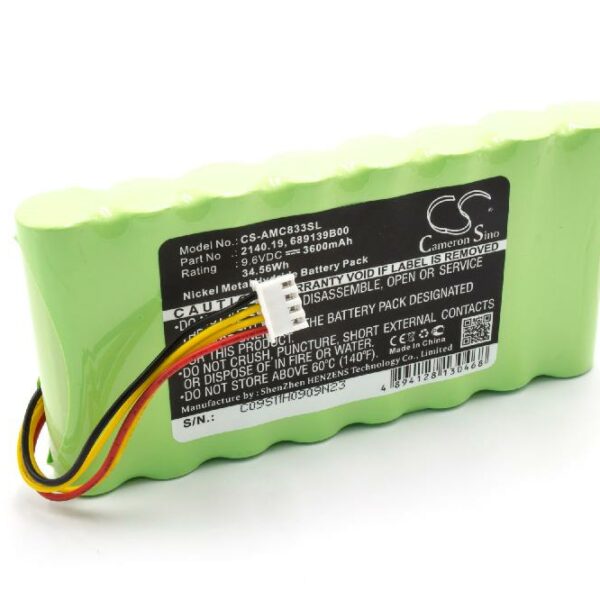 Bateria vhbw para Multímetros AMC 2140.19, 689139B00, 694233 - 3600 mAh 9.6 V NiMH