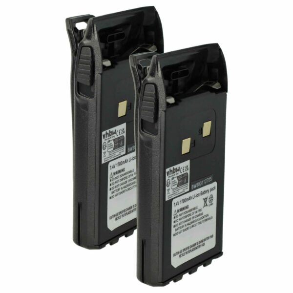 Bateria vhbw 1700 mAh 7.4V Li-Ion para Rádios CB (BLO-004, BLO-007, BLO-001) + Clipe de Cintura
