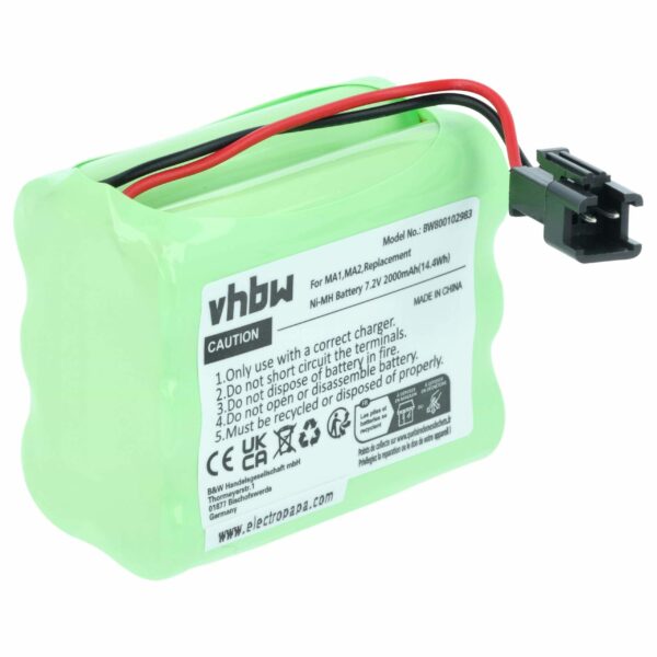 Bateria vhbw para Rádio DAB Tivoli MA-1, MA-2, MA-3 - 2000 mAh 7.2V NiMH