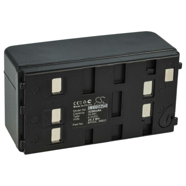 Bateria Laser compatível com Pentax BP02C, MB02 - 4200 mAh 6 V NiMH
