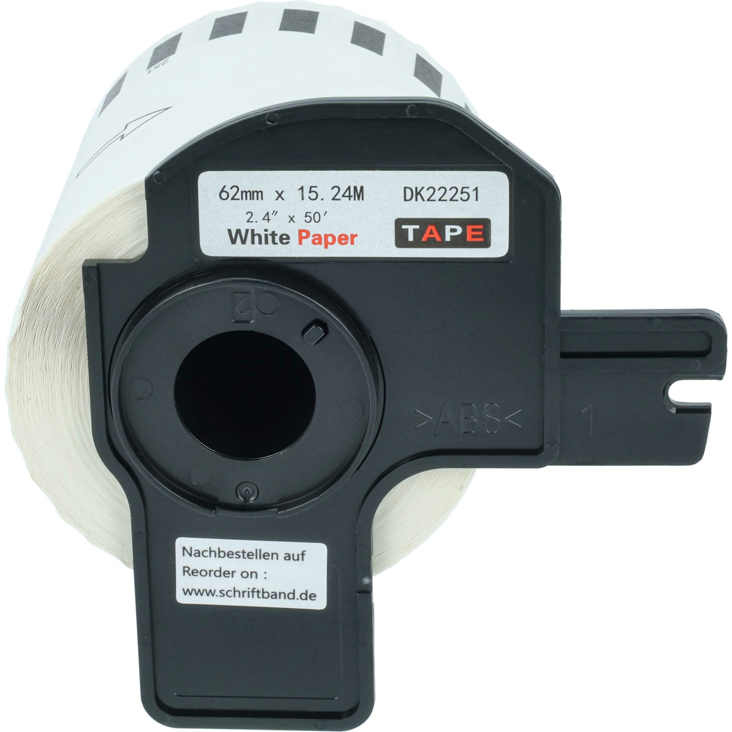 5x Rolo de Etiquetas vhbw substitui Brother DK-22251 - 62 mm x 15,24 m + Suporte - Image 3