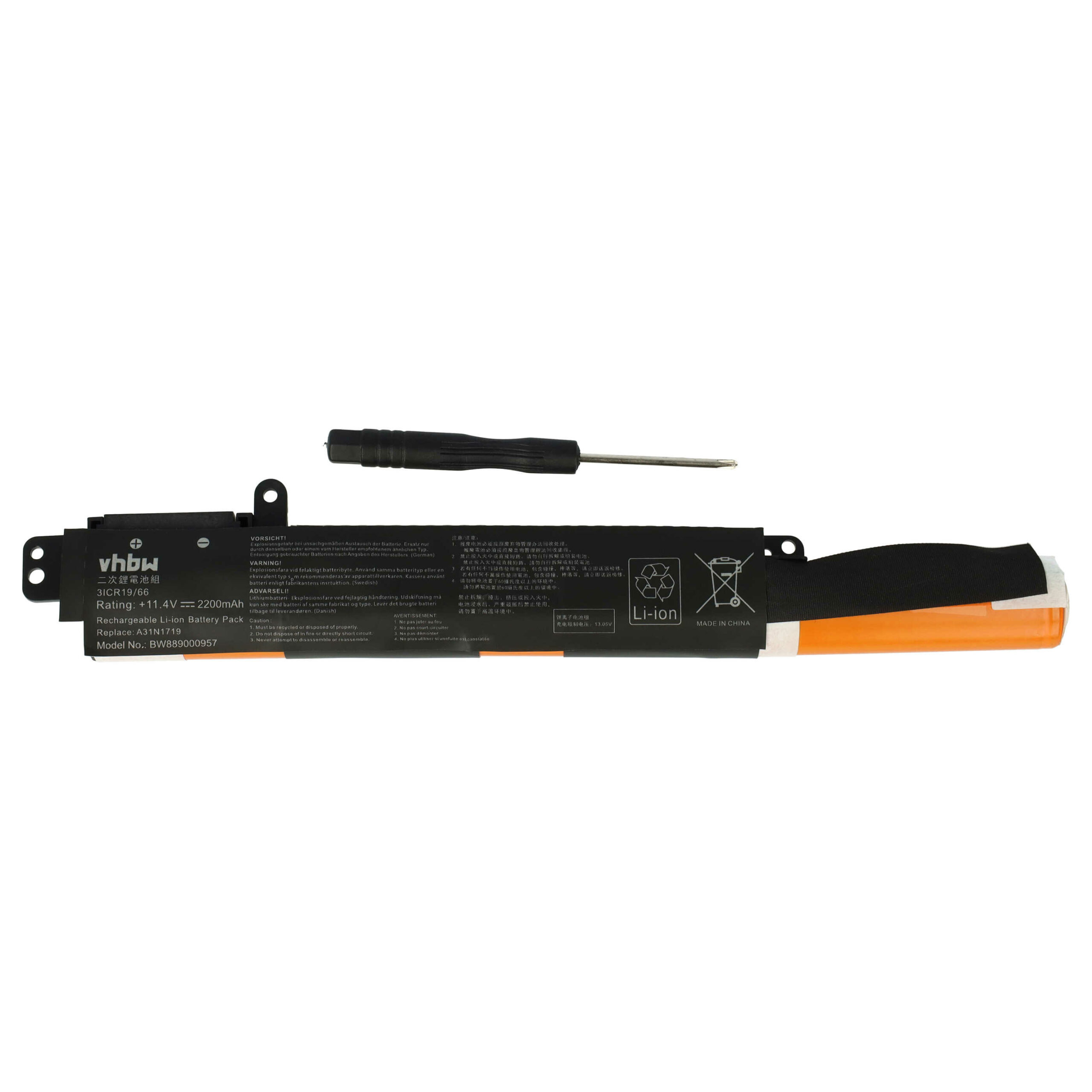 Bateria vhbw para Asus A31N1719 - 2200 mAh 11.4 V Li-Ion