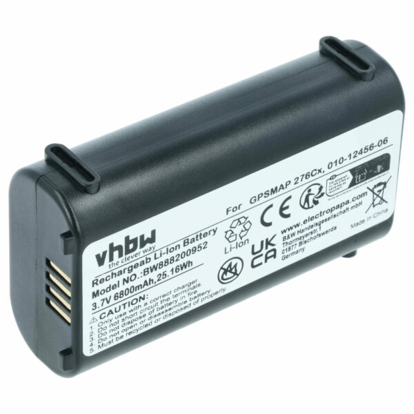 Bateria GPS Tracker vhbw compatível com Garmin 361-00092-00, 010-12456-06 - 6800 mAh 3.7 V Li-Ion