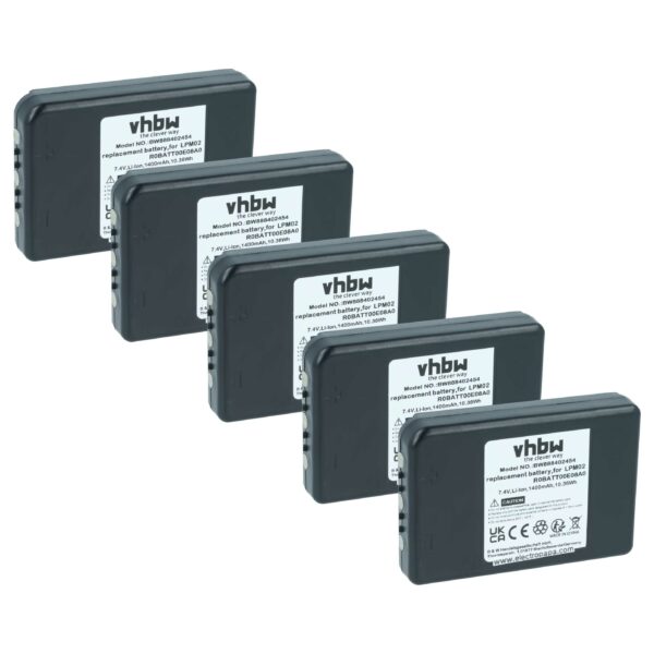 5x Bateria vhbw para Autec R0BATT00E08A0, LPM02 Controlo Remoto - 1400 mAh