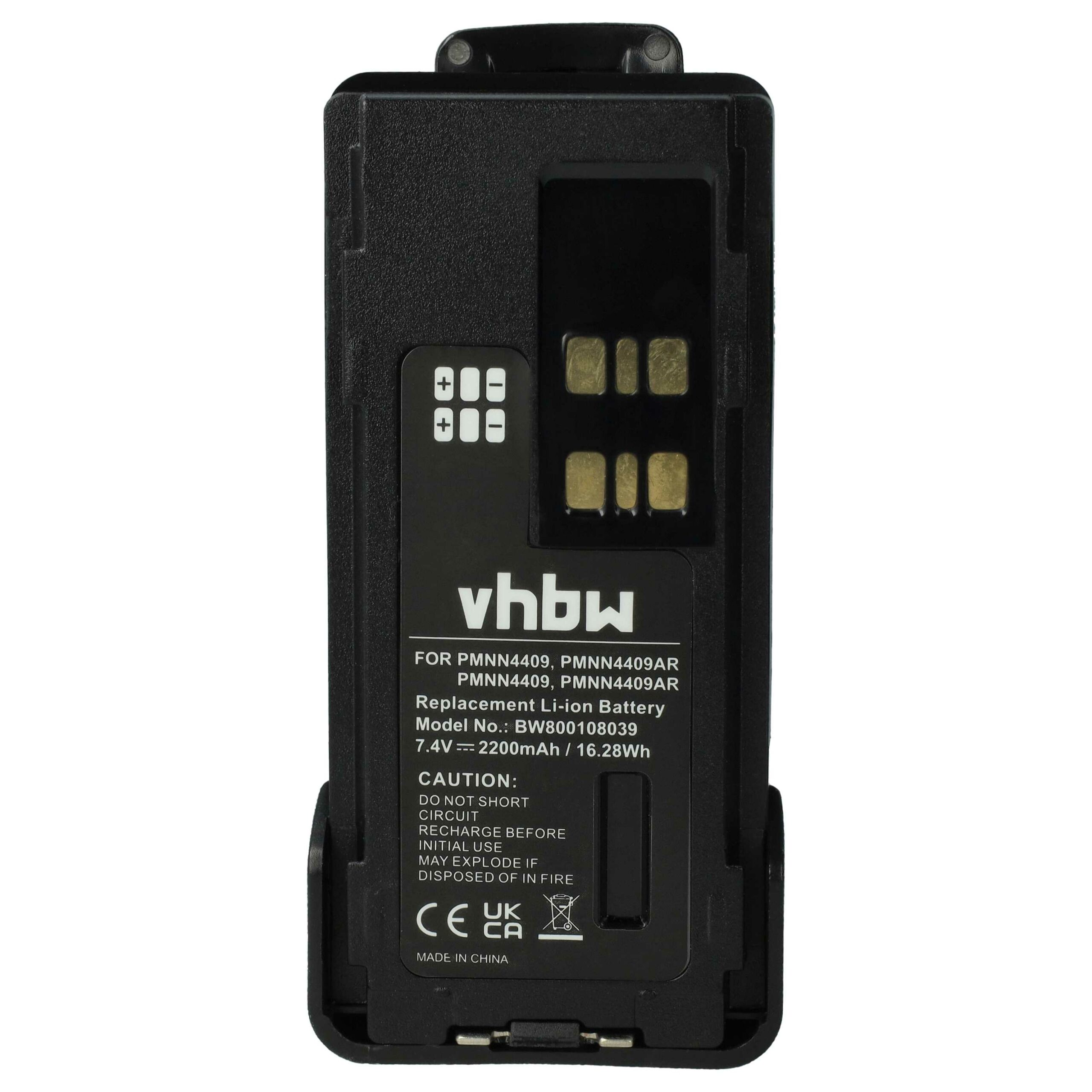 Bateria vhbw 5x para Rádio Motorola PMNN4406BR/PMNN4406/PMNN4409 - 2200 mAh 7.4 V Li-Ion + Clip de Cintura - Image 3