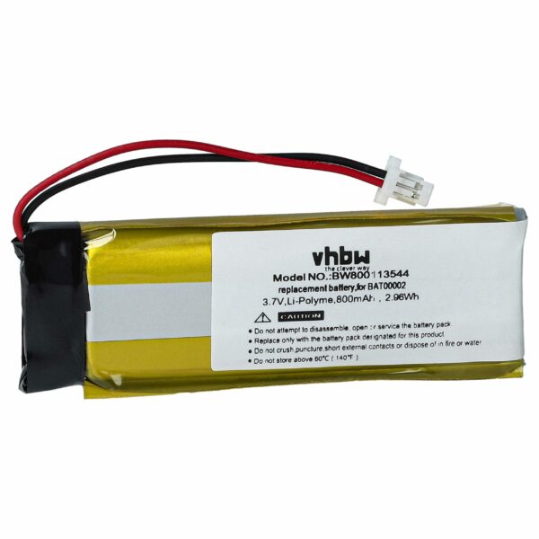 Bateria para Auscultadores Wireless Cardo BAT00004 - 800 mAh 3.7 V Li-polymer vhbw
