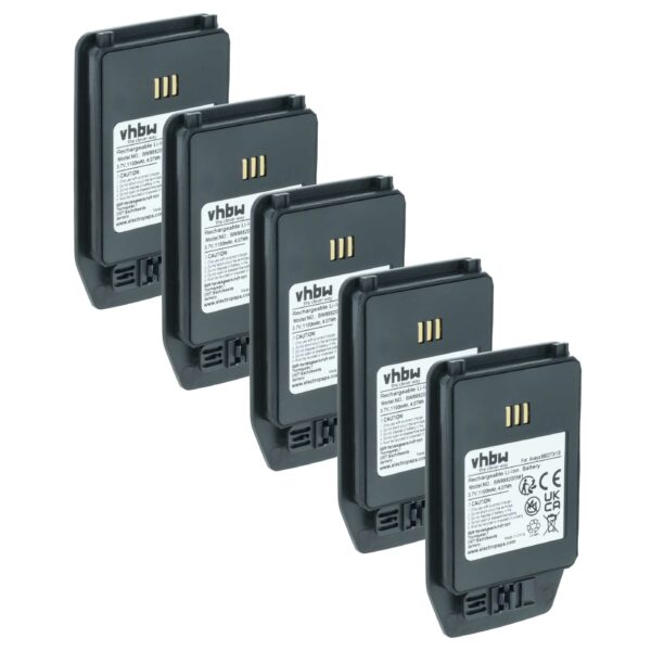Pack 5 Baterias vhbw para Telemóveis Ascom, Innovaphone, Mitel - 1100 mAh Li-Ion 3.7V