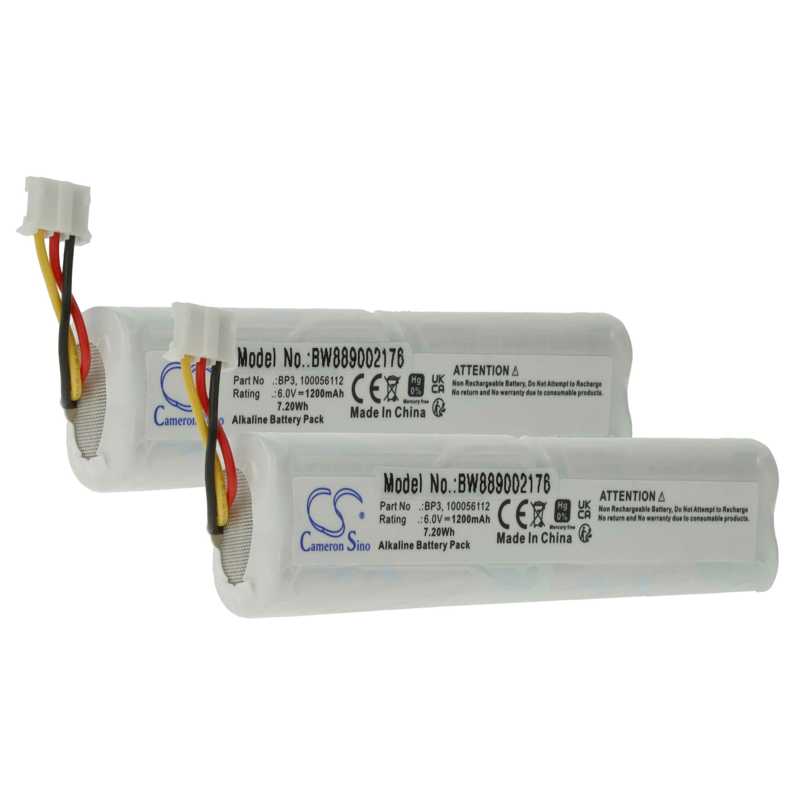 Bateria de Substituição vhbw para Telenot BP3 - 1200 mAh 6V Alcalina (2 unidades)