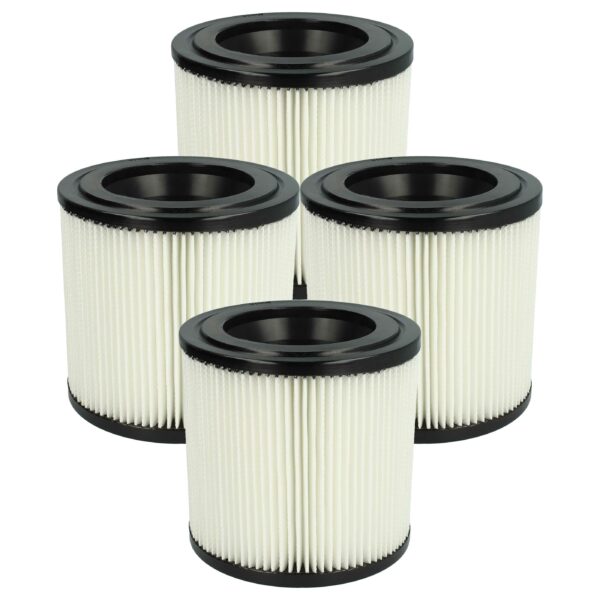 4x Filtro de Cartucho Substituto Kärcher 2.889-219.0 para Aspiradores Kärcher, Preto/Branco