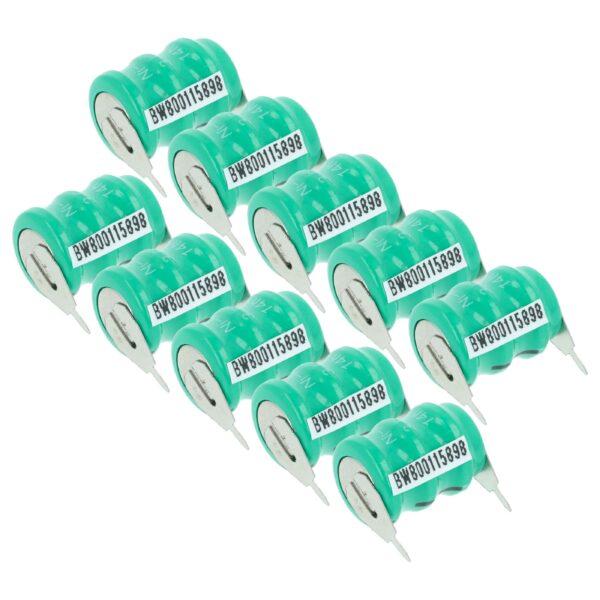 Pack de 10 Baterias de Botão Recarregáveis V40H 2 Contactos - 40 mAh 3.6V NiMH