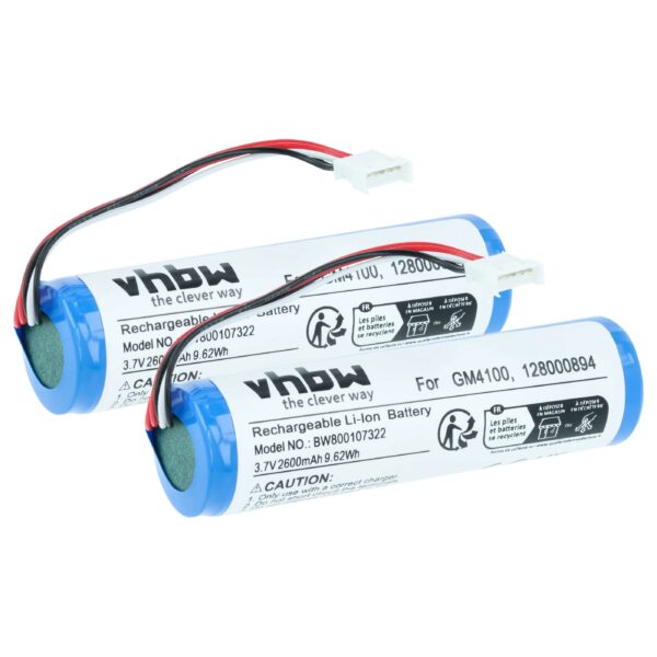 Bateria vhbw para Scanner Datalogic - Substitui 128000894, RBP-GM40 - 2600 mAh 3.7 V (Pack 2x)