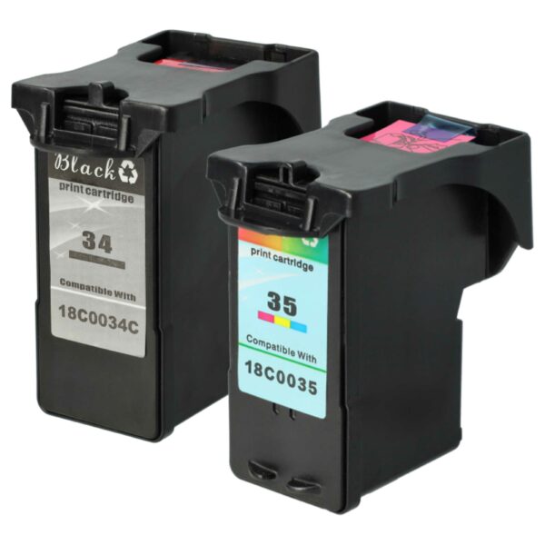 2 Cartuchos de Tinta Compatíveis com Lexmark 34, 35, 32, 33, 18C0032, 18C0033, 18C0034, 18C0035 X3530 - P/C/M/A