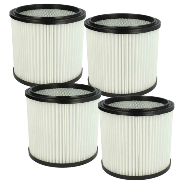 4x Filtro de Cartucho Substituição Einhell 2351110 para Aspirador Güde, Preto/Branco vhbw