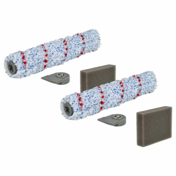 Kit de Acessórios vhbw para Aspirador Leifheit 11918 - Filtro de Espuma e Rolos de Escova - 4 Peças