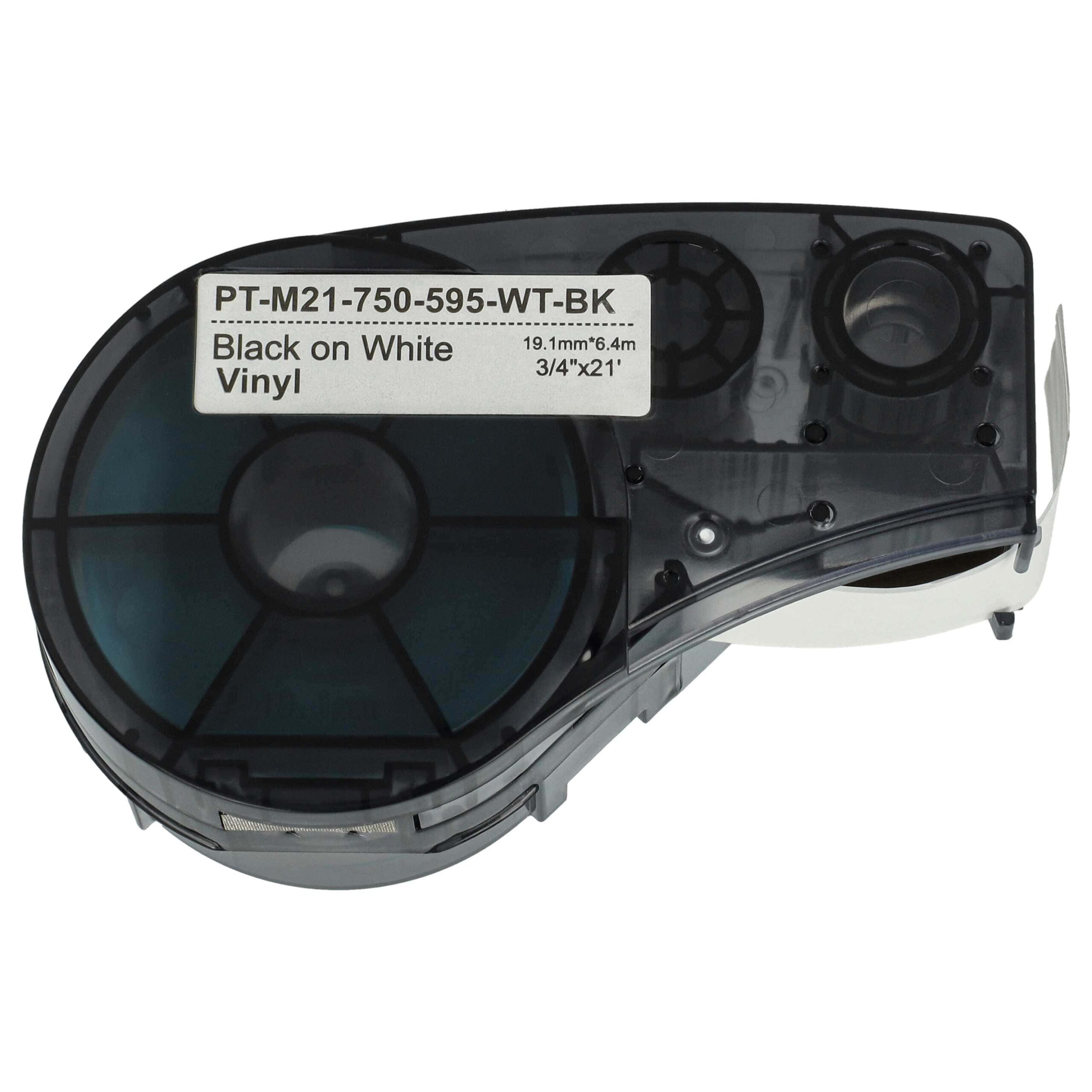 Fita de Etiquetas vhbw substitui Brady M21-750-595-WT - 19.05 mm Preto sobre Branco, Vinil - Image 3