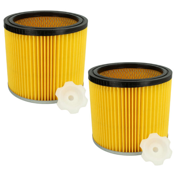 2x Filtro Cartucho Substituição Bosch 2607432001 para Aspiradores Bosch, Preto/Prateado/Amarelo