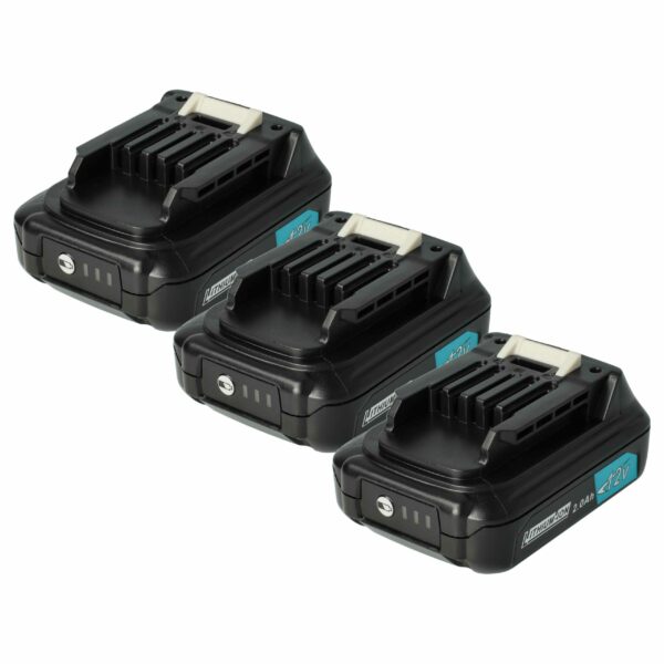 3x Bateria vhbw 12V 2000mAh Li-Ion para Makita (197396-9, 197390-1, 197402, 197394-3)