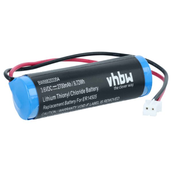 Bateria para detetor de gás vhbw 2700 mAh 3.6 V Li-SOCl2 (substitui Dräger 8326856, 8326186)
